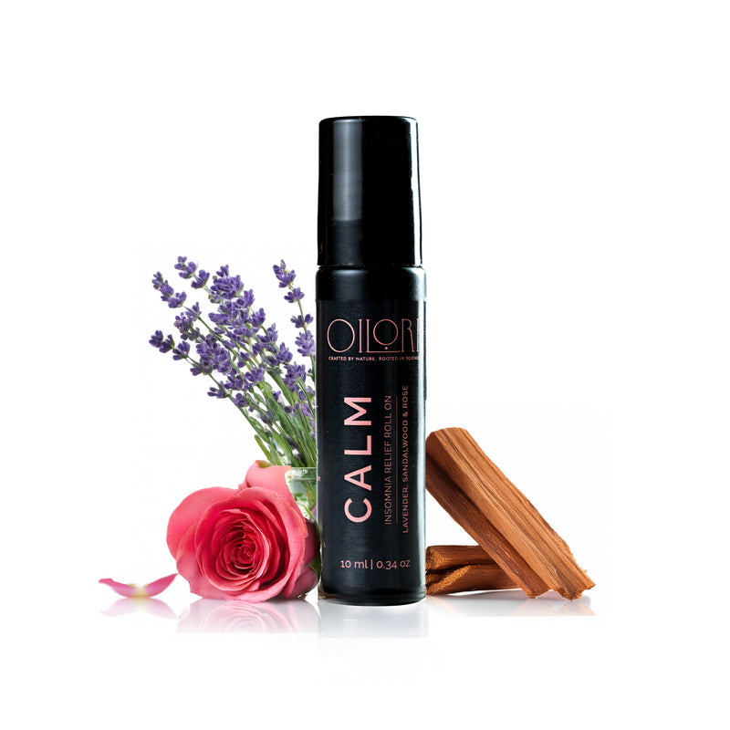 Calm - Insomnia Relief Roll On Natural Remedy for Sleep and Anxiety - Lavender, Sandalwood, Rose - 10ml