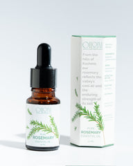Oilori 10ml Rosemary essential oil bottle with dropper and packaging on a white background
