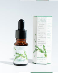 Oilori 10ml Rosemary essential oil bottle with dropper and packaging on a white background
